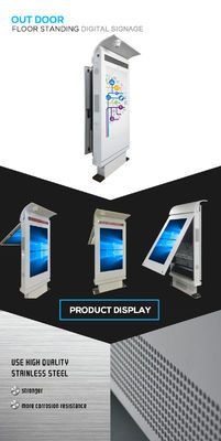 2500 Nits 1920x1080 Hiển thị ánh sáng mặt trời bên ngoài Kiosk Signage kỹ thuật số với máy ảnh