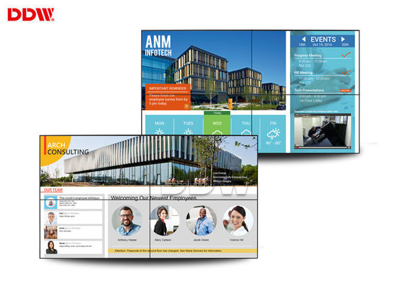 Màn hình treo tường video 49 ", Tường video Led ngoài trời Thiết kế khung siêu hẹp