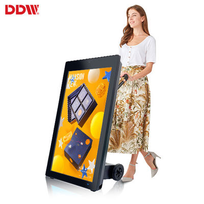 Màn hình LCD cảm ứng ngoài trời có dung lượng di động với bánh xe hiển thị quảng cáo bằng pin