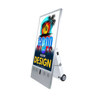 43inch Đồ xách ngoài trời IP65 chống nước pin Điện năng lượng độ sáng cao Bảng quảng cáo di động Media Player ADs Display
