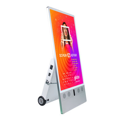 43inch Đồ xách ngoài trời IP65 chống nước pin Điện năng lượng độ sáng cao Bảng quảng cáo di động Media Player ADs Display