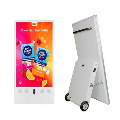 43inch Đồ xách ngoài trời IP65 chống nước pin Điện năng lượng độ sáng cao Bảng quảng cáo di động Media Player ADs Display