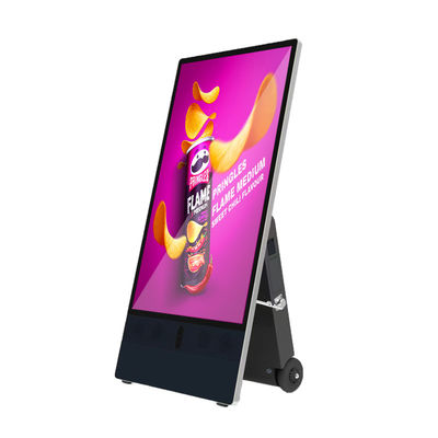 43inch Đồ xách ngoài trời IP65 chống nước pin Điện năng lượng độ sáng cao Bảng quảng cáo di động Media Player ADs Display